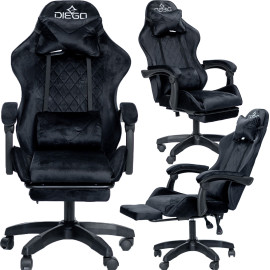 Кресло геймерское DIEGO ALCANTARA PRO Black