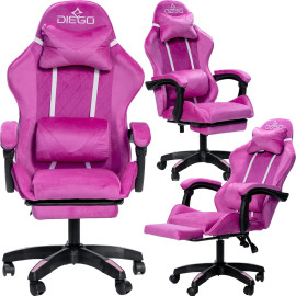 Кресло геймерское DIEGO ALCANTARA PRO Pink
