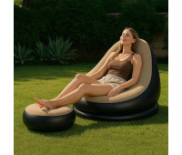 Зручне крісло надувне + пуф підставка для ніг GARDLOV 25365