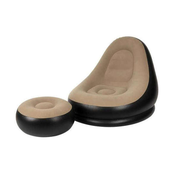 Зручне крісло надувне + пуф підставка для ніг GARDLOV 25365