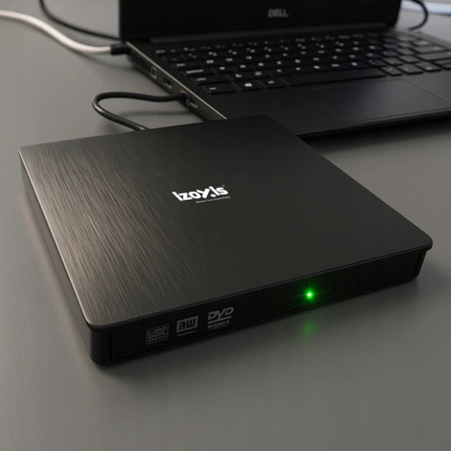 Зовнішній портативний привід Izoxis USB 3.0 записуючий DVD±R/RW, CD-RW