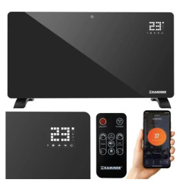 Електричний скляний обігрівач KAMINER ZELVA чорний 26572/n