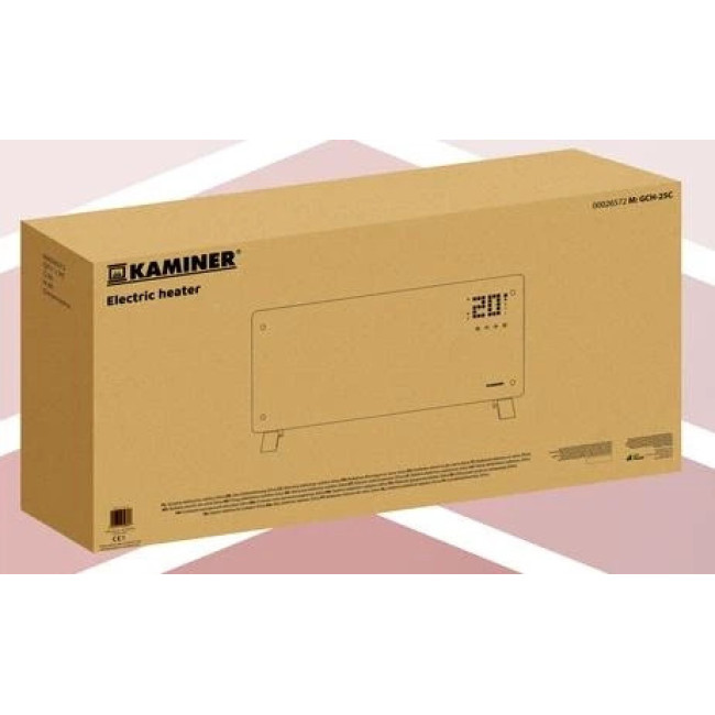 Електричний скляний обігрівач KAMINER ZELVA чорний 26572/n