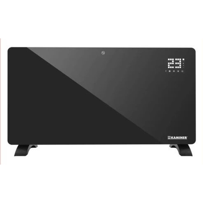 Електричний скляний обігрівач KAMINER ZELVA чорний 26572/n