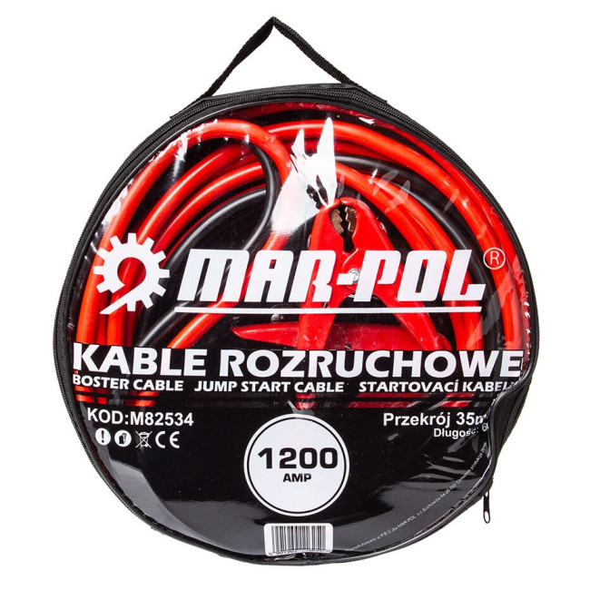Пускові кабелі (проводи для прикурювання) 1200A 35mm2 X 6m Mar-Pol (M82534)