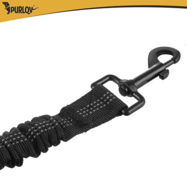 Поясной ремень с поводком для бега с собакой до 50 кг Purlov 2-в-1 амортизированный, светоотражающий (24689)