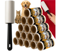 Липкий ролик - валик для чистки одягу, салона авто Purlov набір 15 рулонів 600 відривів