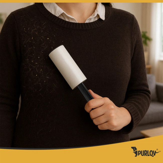 Липкий ролик - валик для чистки одягу, салона авто Purlov набір 15 рулонів 600 відривів