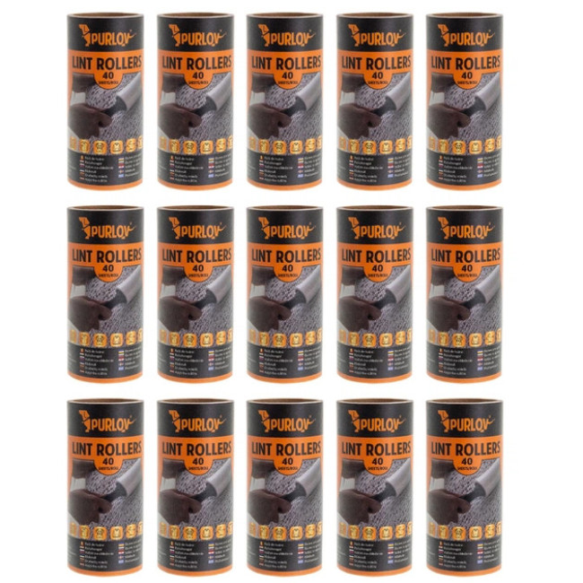 Липкий ролик - валик для чистки одягу, салона авто Purlov набір 15 рулонів 600 відривів
