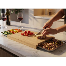 Разделочная доска бамбуковая с выдвижными контейнерами 2 шт Ruhhy 25707