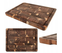 Разделочная доска кухонная деревянная Ruhhy большая толстая из дерева акации 43 x 33 x 3 см (26924)