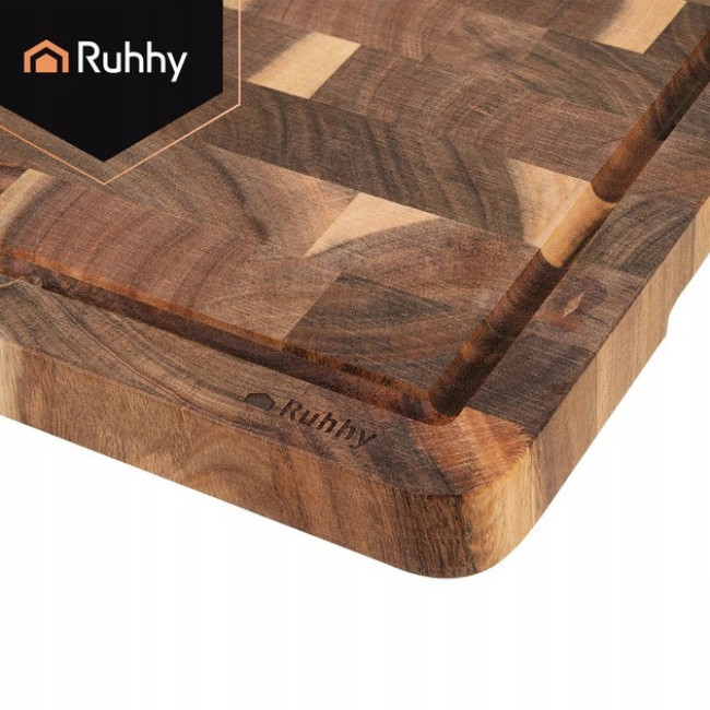 Розділювальна дошка кухонна дерев'яна Ruhhy велика товста з дерева акації 43 x 33 x 3 см (26924)