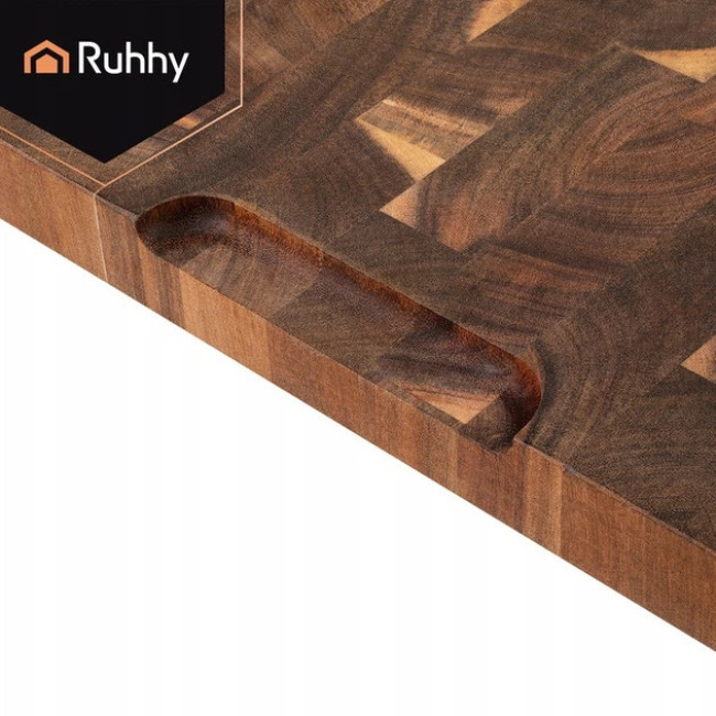 Розділювальна дошка кухонна дерев'яна Ruhhy велика товста з дерева акації 43 x 33 x 3 см (26924)