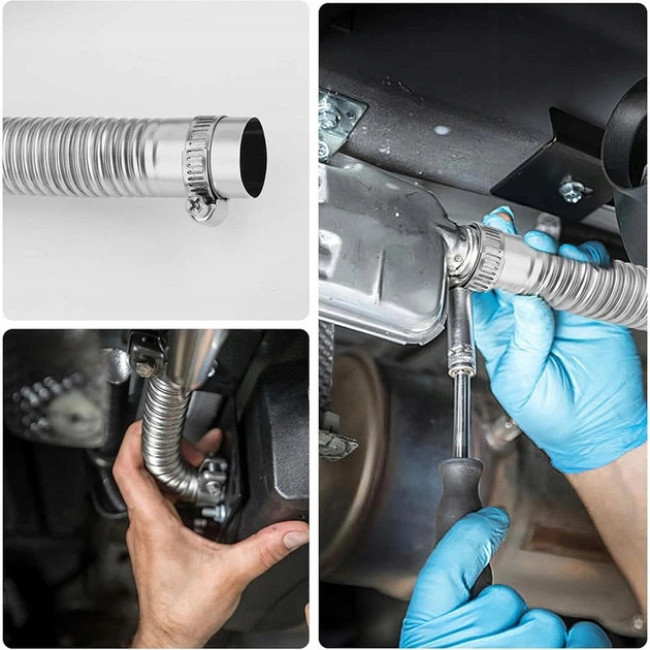 Вихлопна труба для автономного обігрівача Mar-Pol діаметр 24 мм довжина 200 см + 2 монтажні хомути (M8095012)