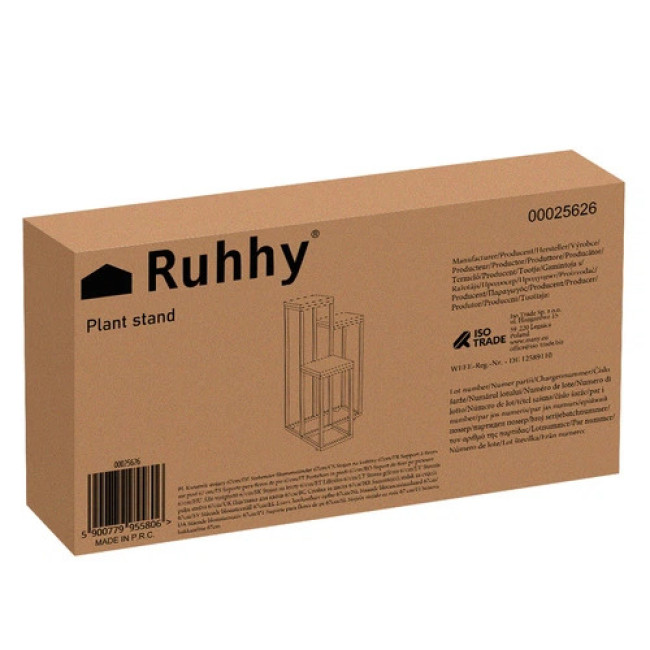 Підставка для квітів металева 3-ярусна 34.5х34.5х67 см Ruhhy 25626/n