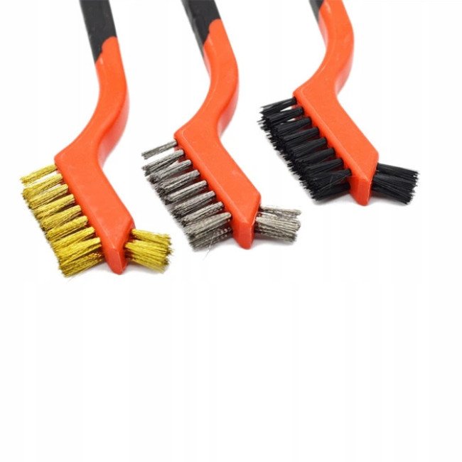 Набор ручных проволочных щеток Kraft&Dele 3 шт сталь, латунь, нейлоновая щетка 180 мм (KD10998)