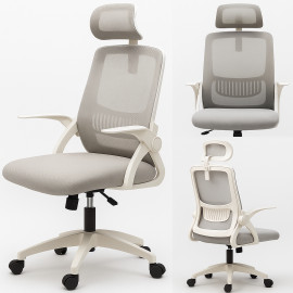 Кресло офисное Diego ErgoFlex сетка бело-серое