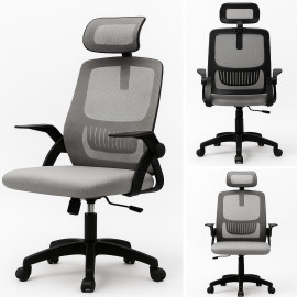 Кресло офисное Diego ErgoFlex сетка черно-серое