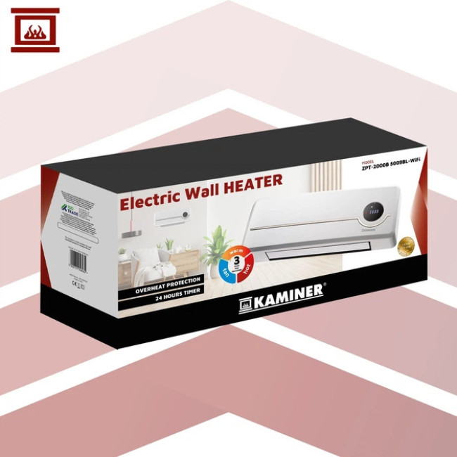 Теплова повітряна завіса Kaminer AIRO 2000 Вт LED дисплей WiFi + Пульт ДУ Білий (26389)