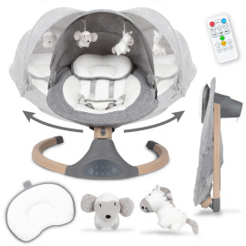 Шезлонг-качели 2в1 Kidwell LUXI Dark Melange/Wooden