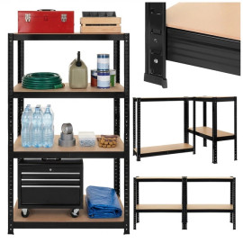 Стеллаж металлический с порошковым покрытием Bigstren система 3в1 4 полки МДФ 150 x 75 x 30 см (27341)