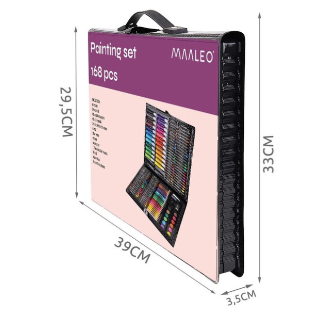 Художній набір для малювання і творчості Maaleo 168 предметів в чемодані 39 x 3.5 x 33 см (9176)