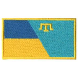 Шеврон SteelCats Прапорець Україна-Кримські Татари 8х4,5см (3805)