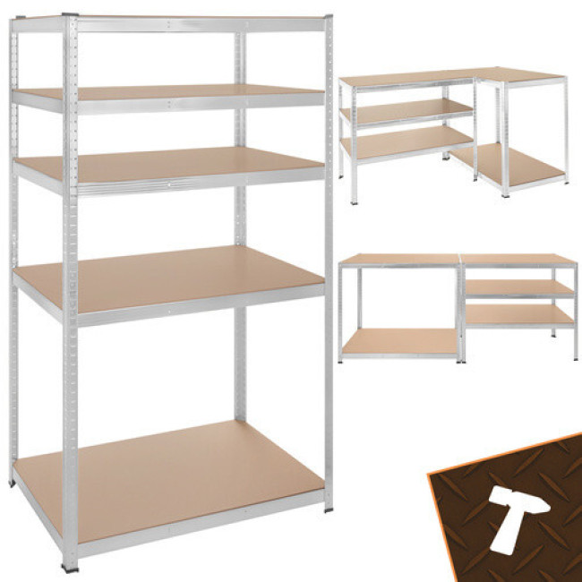 Металевий стелаж Bigstren 27509 - 180×100×60 см, 5 полиць, для гаражу