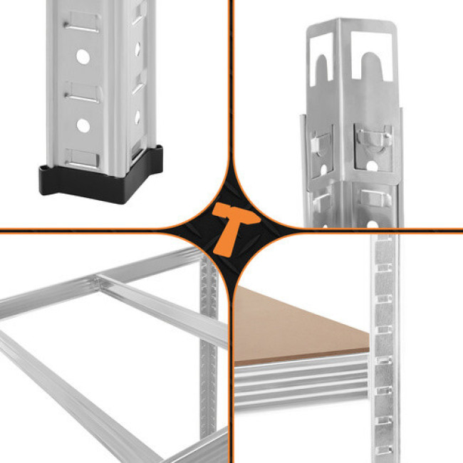 Металевий стелаж Bigstren 27509 - 180×100×60 см, 5 полиць, для гаражу