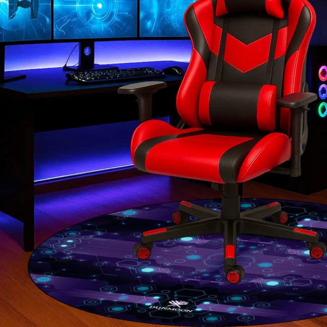 Защитный коврик под игровое кресло Dunmoon круглый 4 мм 120 x 120 см водонепроницаемый, износостойкий полиэстер (25956)