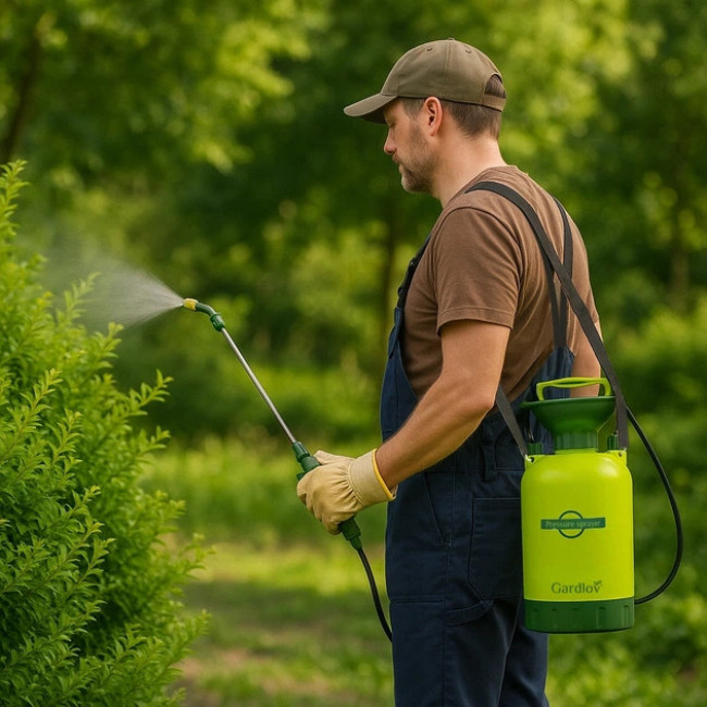 Садовий обприскувач ручний помповий Gardlov 5 л довга штанга + шланг 150 см