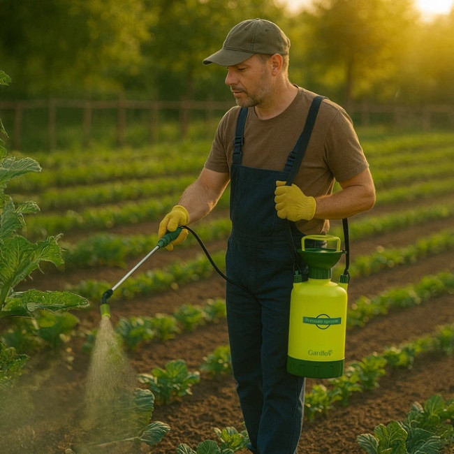 Садовий обприскувач ручний помповий Gardlov 5 л довга штанга + шланг 150 см