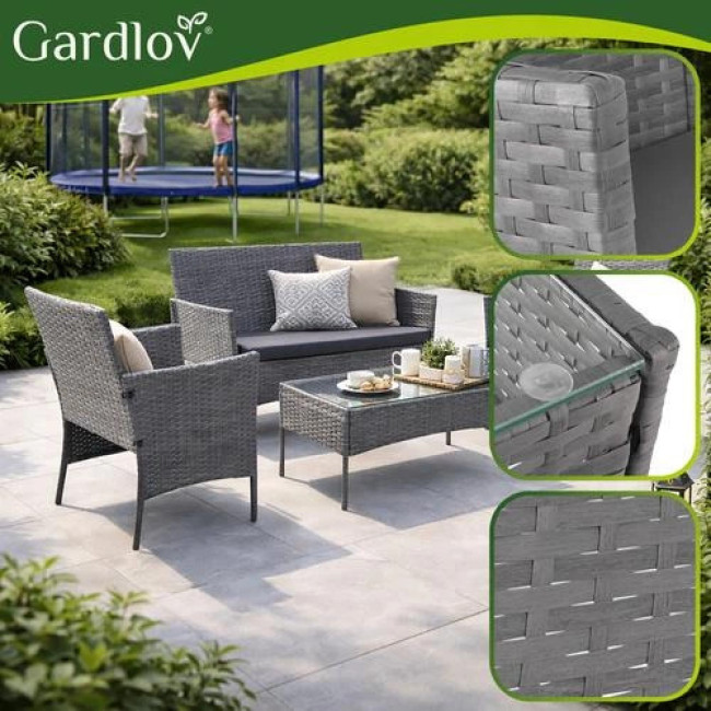 Садові меблі з ротангу сірі Gardlov 26907/n