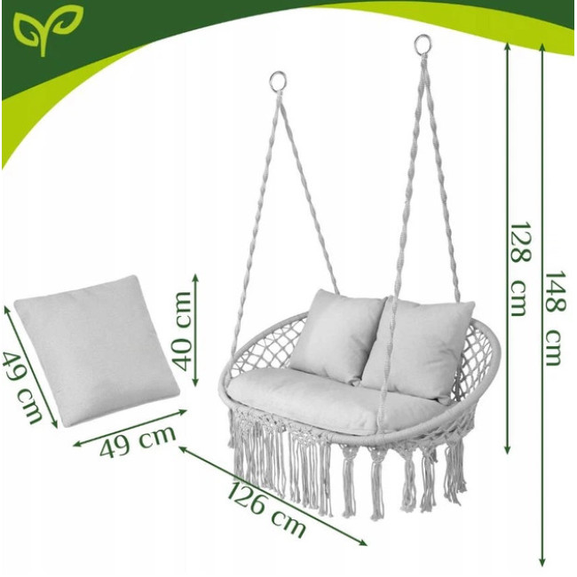 Двомісне підвісне крісло «Гніздо лелеки» Gardlov 27378/n