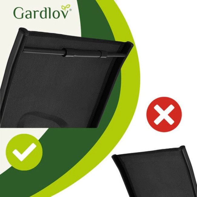 Набір металевих садових крісел Gardlov 2 шт для тераси, балкона й саду, макс. навантаження 150 кг Чорні (27565)