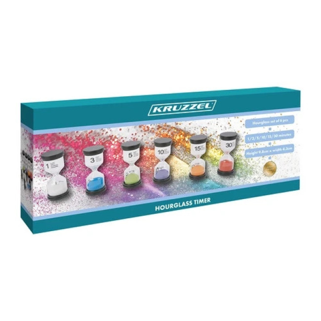 Пісочні часи для вимірювання часу 1/3/5/10/15/30 хвилин Kruzzel 25676