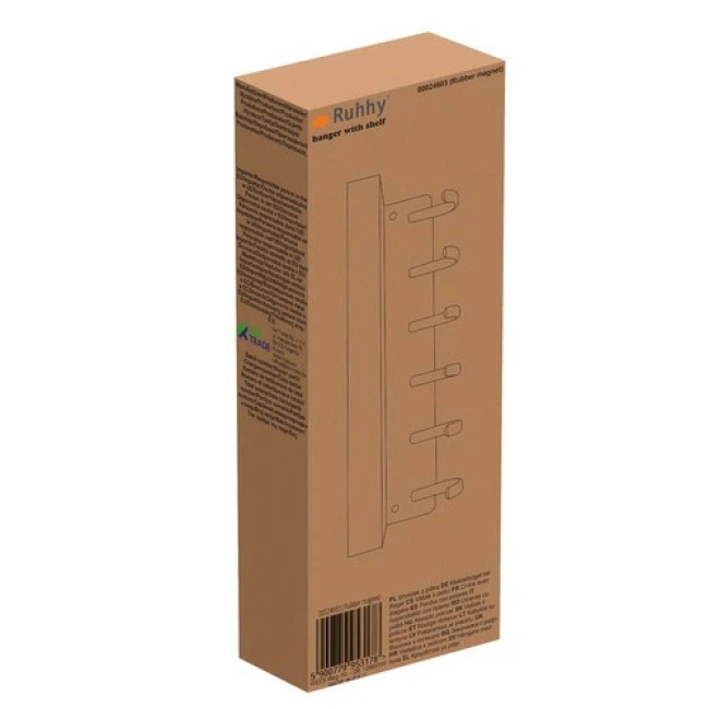 Вішалка з полицею для ключів на магніті Ruhhy 24603 5х8,5х24,5 см