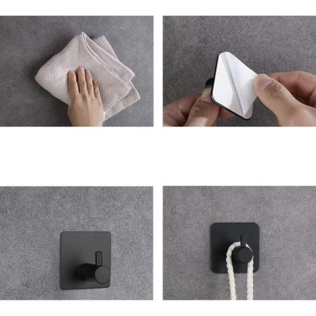 Вешалка самоклеящаяся крючок из нержавеющей стали 4шт Ruhhy 25037