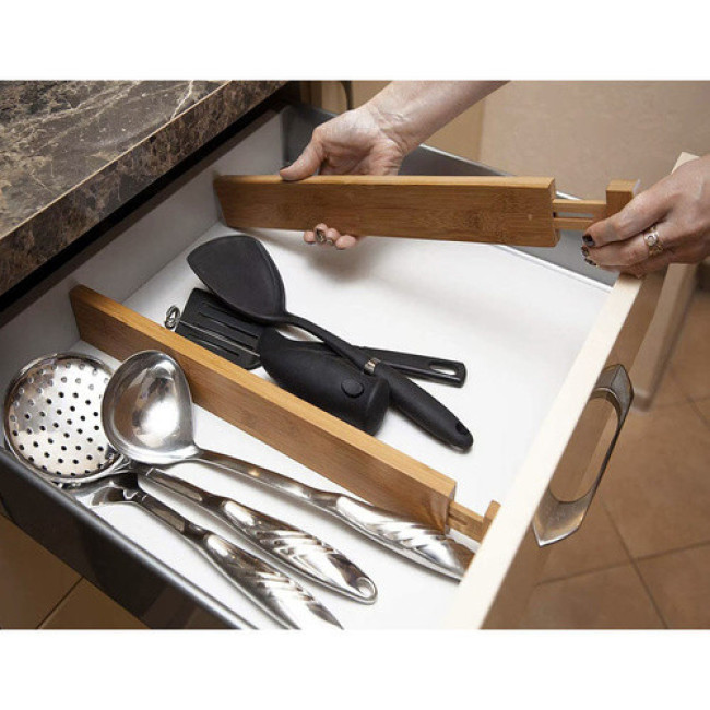 Органайзер для ящіктервир, регульований Ruhhy 25633, бамбуковий розділювач, 4 шт