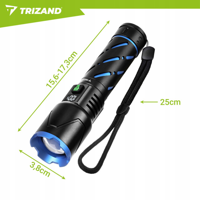 Тактичний фонарь Trizand 26950 800 лм, USB-C, zoom, 5000 мАч