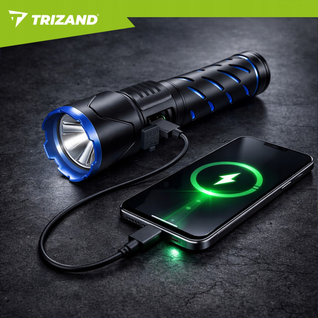 Тактичний фонарь Trizand 26950 800 лм, USB-C, zoom, 5000 мАч