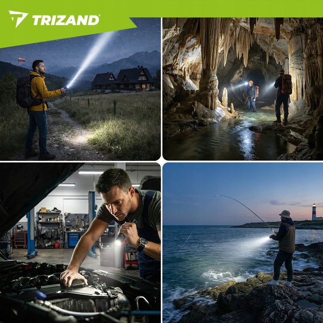 Тактичний фонарь Trizand 26950 800 лм, USB-C, zoom, 5000 мАч