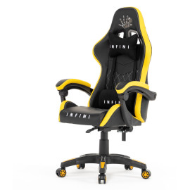 Крісло для геймерів та сучасних офісів Infini Five Black/Yellow (34538)