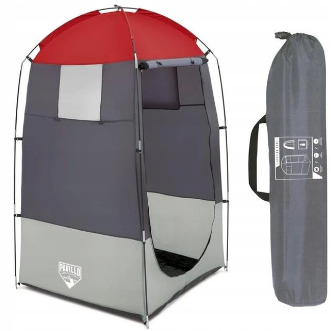 Походная палатка туристическая для душа Bestway 68002 туалета переодевания переносной душ для кемпинга 110х110х190 см Серая