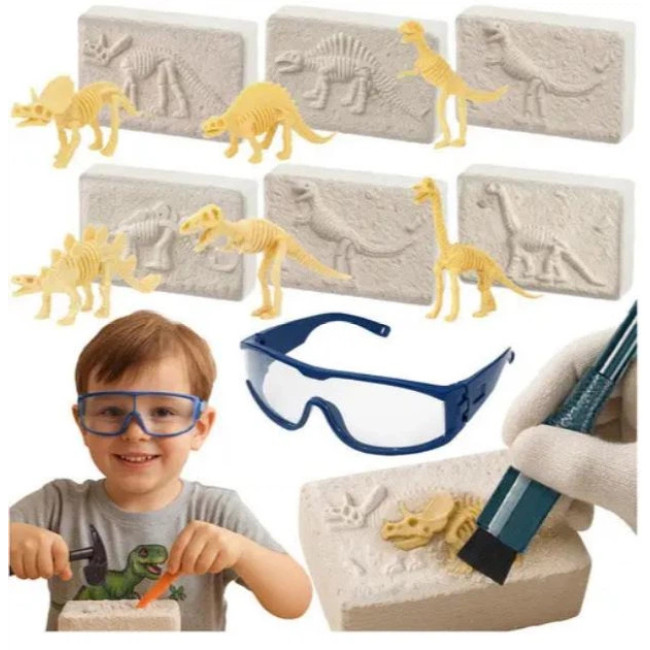 Дитячий ігровий набір для розкопок динозаврів 6 в 1 Kruzzel 26422/n