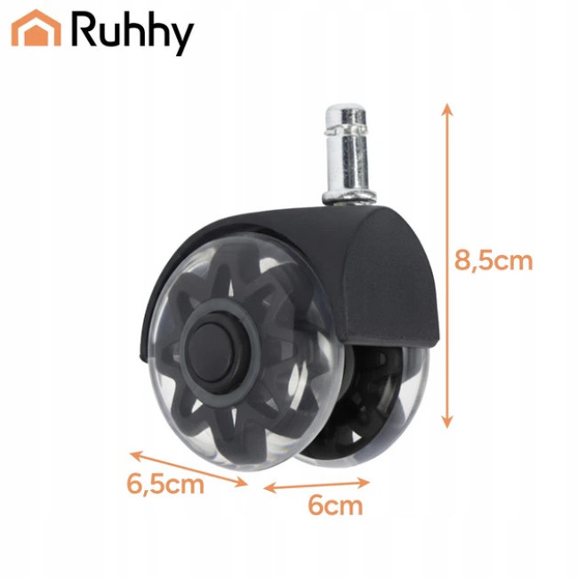 Бесшумные роликовые колеса на подшипниках Ruhhy 2.5