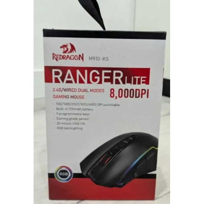 Мишка безпровідна ігрова акумуляторна REDRAGON RANGER LITE M910-KS 8000 DPI