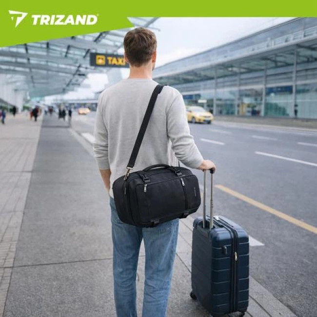 Дорожний рюкзак-сумка для ручної поклажі Trizand 2в1 чорний 27657/n