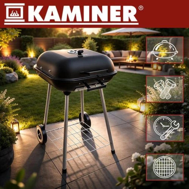 Садовий гриль з кришкою Kaminer 27321