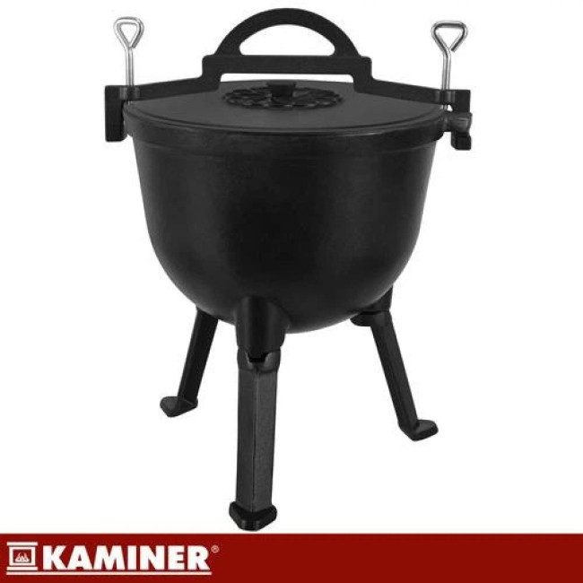 Котел чавунний емальований 10л з кришкою Kaminer 27376